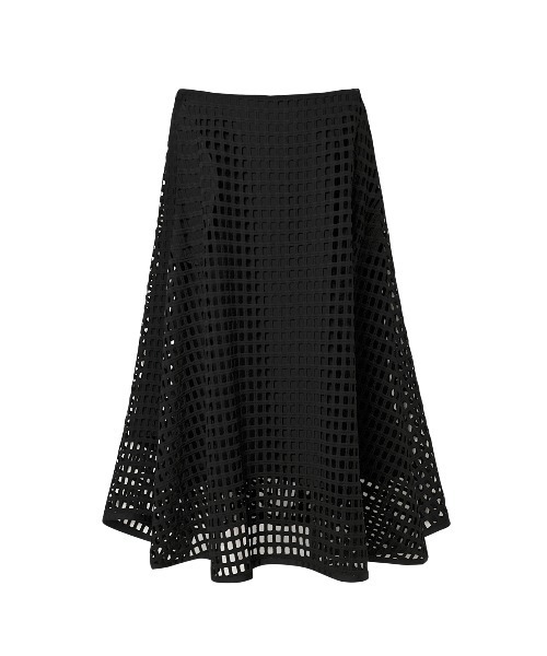 LE CIEL BLEUスクエアレーススカート 34 黒 セール】アーガイルレーススカート / Argile Lace Skirt