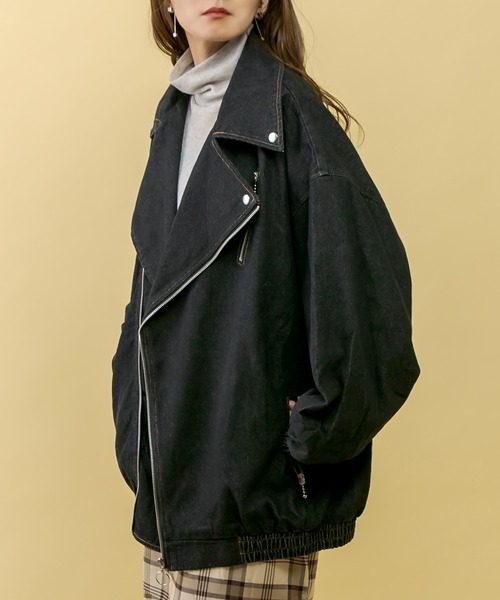 RASVOA（ラスボア）の「デニムオーバーライダースジャケット（ライダースジャケット・レディース・ブラック・FREE）」の15枚目の写真