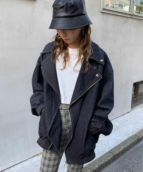 RASVOA(ラスボア)の「デニムオーバーライダースジャケット(ライダースジャケット・レディース・ブラック・FREE)」の6枚目の写真