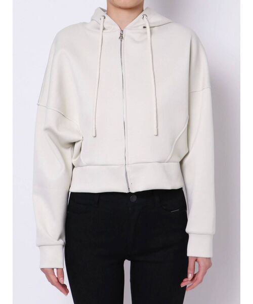 EMODA（エモダ）の「ボンディングジップフーディー（パーカー・レディース・ブラック/ブラウン/アイボリー・FREE）」の18枚目の写真