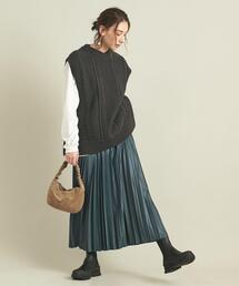 BEAUTY&YOUTH UNITED ARROWS | BY シャイニーサテンプリーツスカート ∴(スカート)