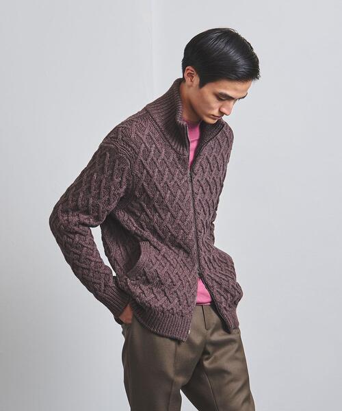 Camoshita（カモシタ）の「＜Camoshita（カモシタ）＞ ニット ブルゾン（ニット/セーター・メンズ・ベージュ/モカ・S/L/M）」の3枚目の写真