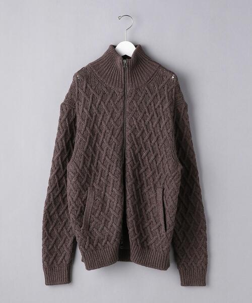 Camoshita（カモシタ）の「＜Camoshita（カモシタ）＞ ニット ブルゾン（ニット/セーター・メンズ・ベージュ/モカ・S/L/M）」の13枚目の写真