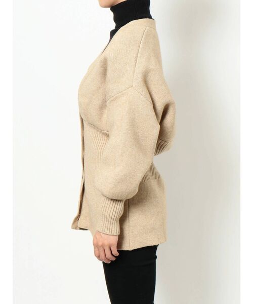 LAGUNAMOON（ラグナムーン）の「ウエストマークペプラムカーディガン（カーディガン/ボレロ・レディース・ブラック/ベージュ/グリーン系その他・FREE）」の4枚目の写真