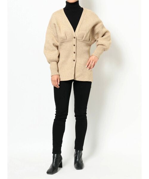 LAGUNAMOON（ラグナムーン）の「ウエストマークペプラムカーディガン（カーディガン/ボレロ・レディース・ブラック/ベージュ/グリーン系その他・FREE）」の15枚目の写真