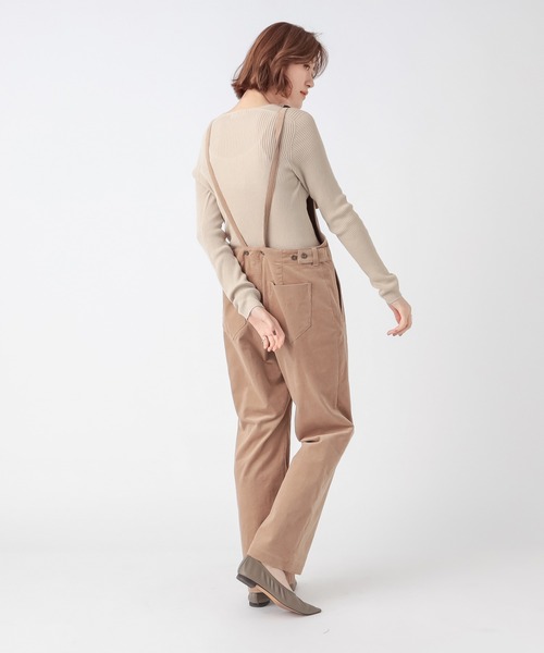 RIVE DROITE（リヴドロワ）の「楽してオシャレ見えが叶う　ストレッチコールサロペット（サロペット/オーバーオール・レディース・ベージュ/キャメル・FREE）」の10枚目の写真