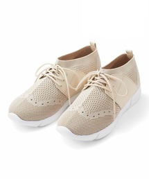 IEDIT | IEDIT 通勤も公園も対応! ウイングチップデザインできれいめに編み立てた 軽量ニットスニーカー(スニーカー)