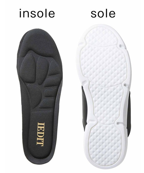 IEDIT(イディット)の「IEDIT 通勤も公園も対応! ウイングチップデザインできれいめに編み立てた 軽量ニットスニーカー(スニーカー・レディース・ブラック/ベージュ・2/4/6/3/5/1)」の9枚目の写真