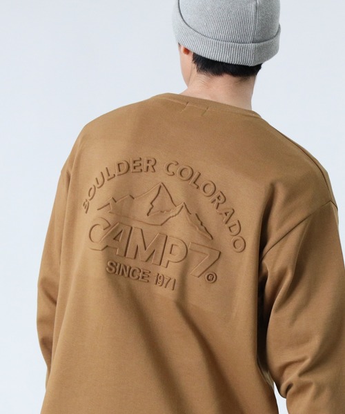 CAMP7(キャンプセブン)の「【CAMP7】エンボスロゴロンT(Tシャツ/カットソー・メンズ・ブラック/ネイビー/オフホワイト/ベージュ/ブラウン/グリーン・L/XL/S/M)」の3枚目の写真