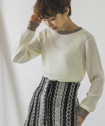 URBAN RESEARCH | バイカラーコンパクトリブニット(ニット/セーター)