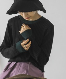 URBAN RESEARCH | バイカラーコンパクトリブニット(ニット/セーター)