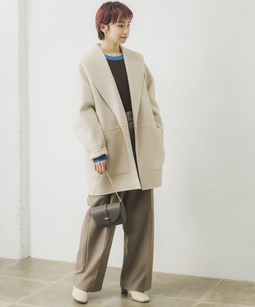 URBAN RESEARCH（アーバンリサーチ）の「バイカラーコンパクトリブニット（ニット/セーター・レディース・ブラック系その他/ベージュ系その他/ホワイト系その他/グリーン系その他/ブラウン系その他/イエロー系その他/ブルー系その他/ホワイト・FREE）」の20枚目の写真