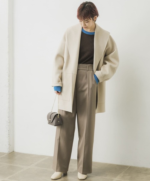 URBAN RESEARCH（アーバンリサーチ）の「バイカラーコンパクトリブニット（ニット/セーター・レディース・ブラック系その他/ベージュ系その他/ホワイト系その他/グリーン系その他/ブラウン系その他/イエロー系その他/ブルー系その他/ホワイト・FREE）」の21枚目の写真