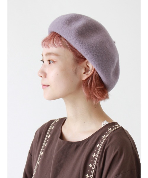 ehka sopo（エヘカソポ）の「バスクベレー（ハンチング/ベレー帽・レディース・ブラック/キャメル/ラベンダー・ﾌﾘ-）」の3枚目の写真