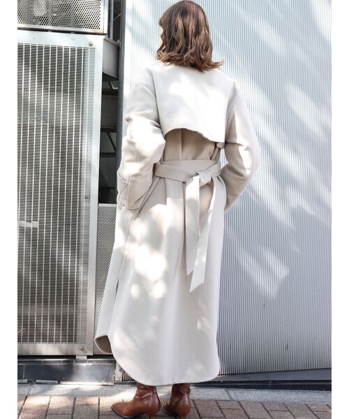 MURUA（ムルーア）の「ノーカラーレイヤードコート（ダウンジャケット/コート・レディース・アイボリー/ブラック/カーキ・1/2）」の21枚目の写真