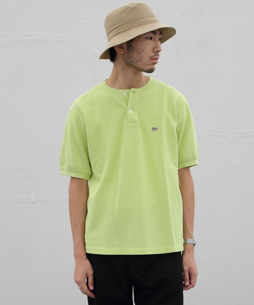 Scye（サイ）の「Scye/サイ　ヘンリーネックTEE　HENLEY NECK TEE（Tシャツ/カットソー・メンズ・ホワイト/グリーン・38）」の6枚目の写真