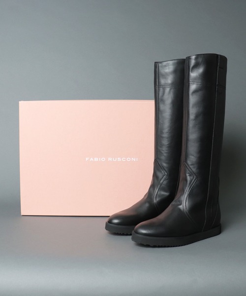 FABIO RUSCONI（ファビオルスコーニ）の「【 FABIO RUSCONI / ファビオルスコーニ 】 SETA / レザーロングブーツ（ブーツ・レディース・ブラック・38/35/36/37）」の4枚目の写真