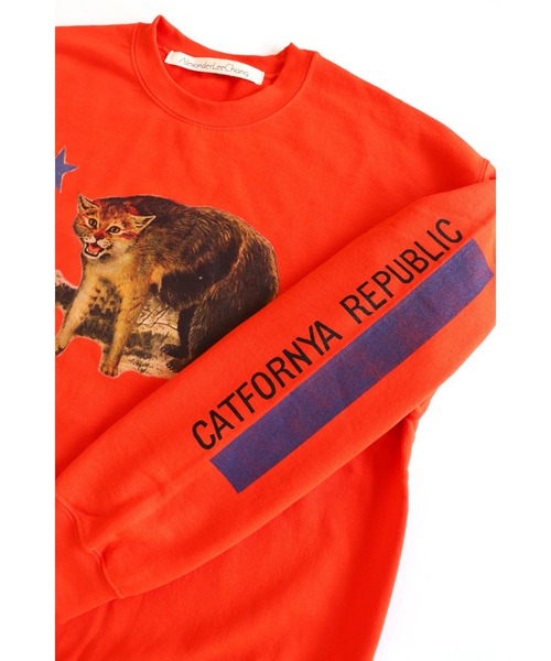 AlexanderLeeChang（アレキサンダーリーチャン）の「AlexanderLeeChang/アレキサンダーリーチャン CATFORNYA CREW クルーネックスウェット（スウェット・メンズ・グレー/オレンジ/ブラック・2/4/3）」の4枚目の写真