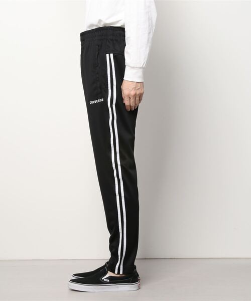 CONVERSE（コンバース）の「【CONVERSE/コンバース】 ワンポイント ライン入り トラックパンツ/ ジャージ（スウェットパンツ・メンズ・ブラック/ブラック系その他・M/L/XL）」の4枚目の写真