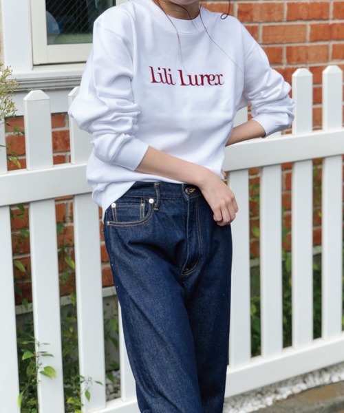 Banner Barrett（バナーバレット）の「【Lili Lurex】フロッキーロゴトレーナー（Tシャツ/カットソー・レディース・ボルドー/ホワイト/ブラウン・38）」の2枚目の写真