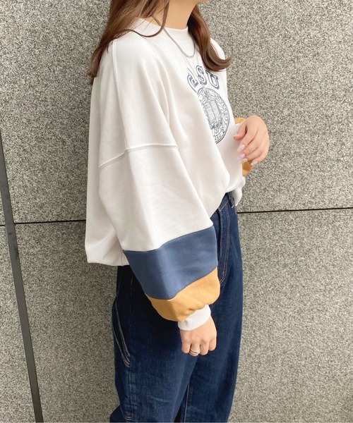 apres jour（アプレジュール）の「袖配色スウェット【ZOZOTOWN限定アイテム】（スウェット・レディース・その他/アイボリー/ブラック・フリー/X-LARGE）」の8枚目の写真