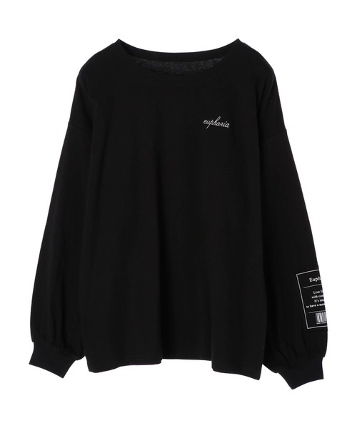 DURAS（デュラス）の「袖ボリュームバックプリントトップス（Tシャツ/カットソー・レディース・ホワイト/ブラック/ベージュ・FREE）」の3枚目の写真