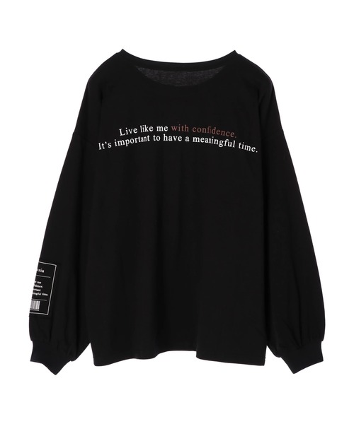 DURAS（デュラス）の「袖ボリュームバックプリントトップス（Tシャツ/カットソー・レディース・ホワイト/ブラック/ベージュ・FREE）」の15枚目の写真