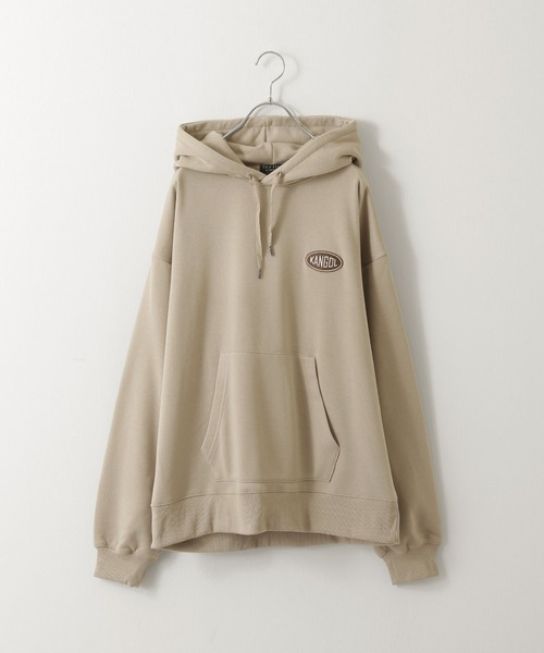 KANGOL（カンゴール）の「【別注・コラボ】ZIP FIVE×KANGOL　オーバルロゴビックシルエットパーカー（パーカー・レディース・ホワイト/ベージュ/ネイビー/杢グレー/ベージュ系/ネイビー系/ブラック/ブルーグレー・X-LARGE/LARGE/MEDIUM）」の5枚目の写真