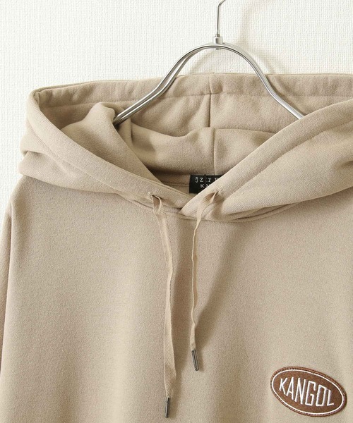 KANGOL（カンゴール）の「【別注・コラボ】ZIP FIVE×KANGOL　オーバルロゴビックシルエットパーカー（パーカー・レディース・ホワイト/ベージュ/ネイビー/杢グレー/ベージュ系/ネイビー系/ブラック/ブルーグレー・X-LARGE/LARGE/MEDIUM）」の9枚目の写真