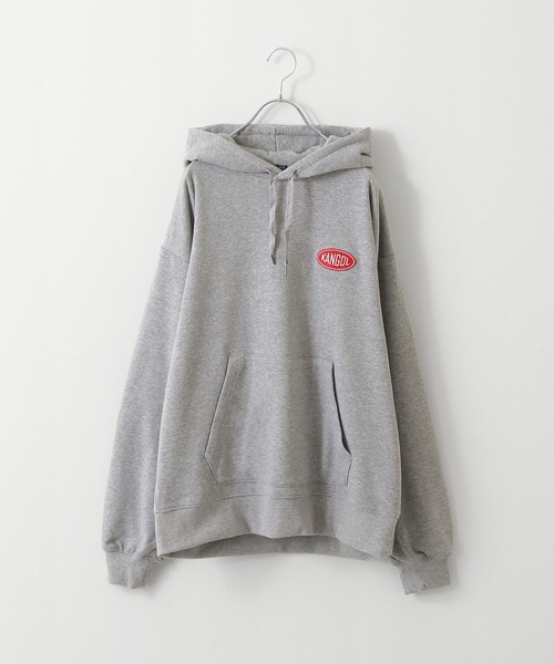 KANGOL（カンゴール）の「【別注・コラボ】ZIP FIVE×KANGOL　オーバルロゴビックシルエットパーカー（パーカー・レディース・ホワイト/ベージュ/ネイビー/杢グレー/ベージュ系/ネイビー系/ブラック/ブルーグレー・X-LARGE/LARGE/MEDIUM）」の19枚目の写真