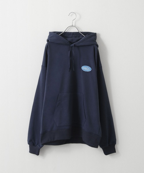 KANGOL（カンゴール）の「【別注・コラボ】ZIP FIVE×KANGOL　オーバルロゴビックシルエットパーカー（パーカー・レディース・ホワイト/ベージュ/ネイビー/杢グレー/ベージュ系/ネイビー系/ブラック/ブルーグレー・X-LARGE/LARGE/MEDIUM）」の16枚目の写真