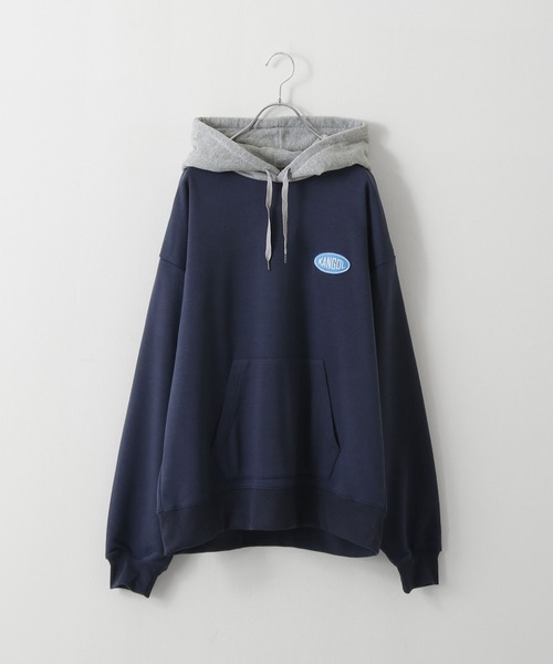 KANGOL（カンゴール）の「【別注・コラボ】ZIP FIVE×KANGOL　オーバルロゴビックシルエットパーカー（パーカー・レディース・ホワイト/ベージュ/ネイビー/杢グレー/ベージュ系/ネイビー系/ブラック/ブルーグレー・X-LARGE/LARGE/MEDIUM）」の15枚目の写真