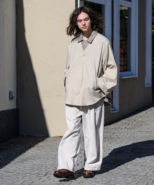 CASPER JOHN(キャスパージョン)の「Kersey tunic/カルゼチュニック(シャツ/ブラウス・メンズ・ホワイト/チャコールグレー/グレイッシュベージュ・SMALL/MEDIUM/LARGE)」の16枚目の写真