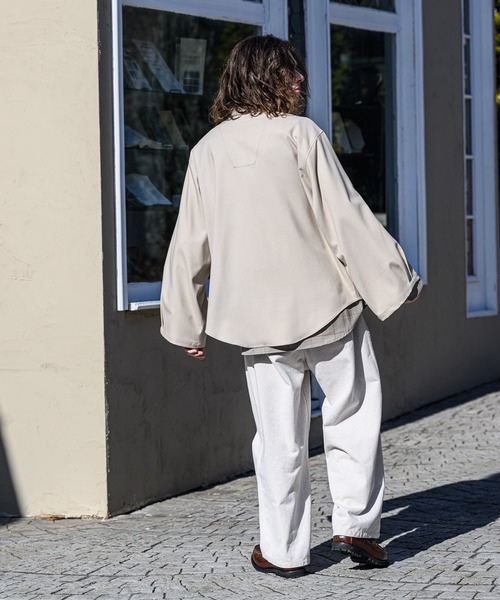 CASPER JOHN(キャスパージョン)の「Kersey tunic/カルゼチュニック(シャツ/ブラウス・メンズ・ホワイト/チャコールグレー/グレイッシュベージュ・SMALL/MEDIUM/LARGE)」の18枚目の写真