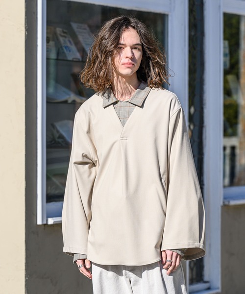 CASPER JOHN(キャスパージョン)の「Kersey tunic/カルゼチュニック(シャツ/ブラウス・メンズ・ホワイト/チャコールグレー/グレイッシュベージュ・SMALL/MEDIUM/LARGE)」の19枚目の写真