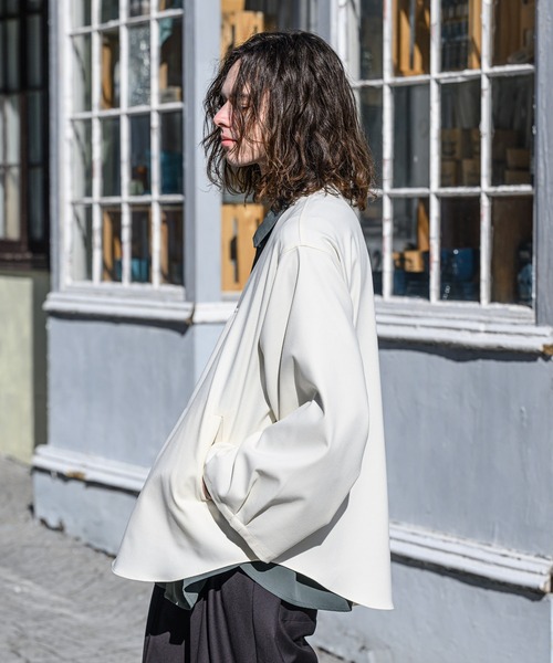CASPER JOHN(キャスパージョン)の「Kersey tunic/カルゼチュニック(シャツ/ブラウス・メンズ・ホワイト/チャコールグレー/グレイッシュベージュ・SMALL/MEDIUM/LARGE)」の8枚目の写真