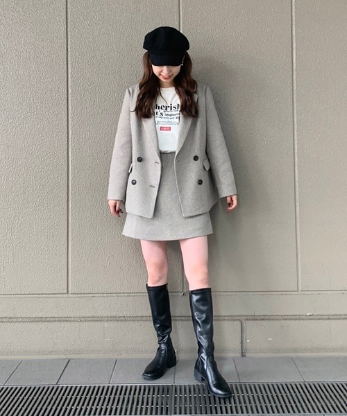 FREE'S MART（フリーズマート）の「【Sシリーズ対応】起毛チェック台形ミニスカート（スカート・レディース・ブラック系その他/ブラウン系その他・SMALL/MEDIUM）」の20枚目の写真