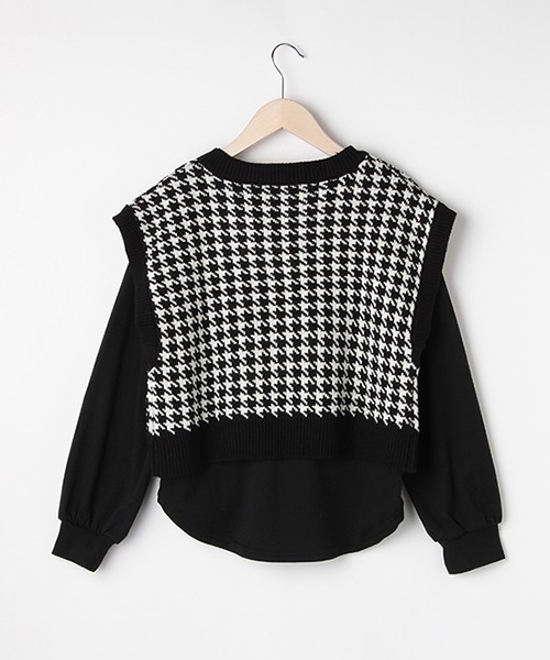 LOVETOXIC（ラブトキシック）の「千鳥ベスト×Tシャツセット（アンサンブル・キッズ・ベージュ/ライトグレー・SS/S/M/L）」の14枚目の写真