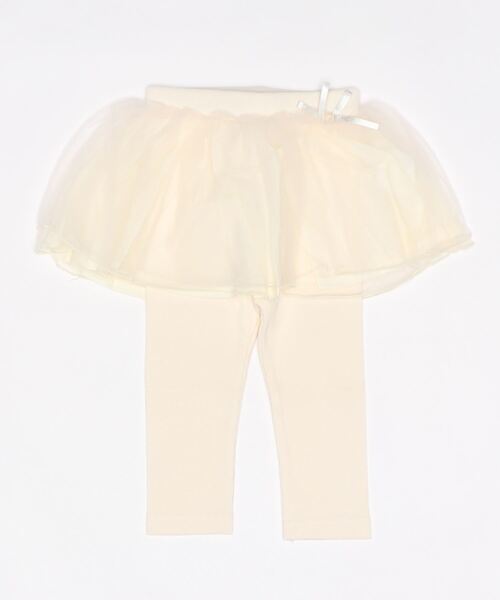 petit main（プティマイン）の「チュールつきレギンス（レギンス/スパッツ・キッズ・アイボリー/チャコール/ライトグレー/ライトピンク/グレー/オフホワイト・100cm/130cm/90cm/110cm/120cm/80ｃｍ）」の2枚目の写真