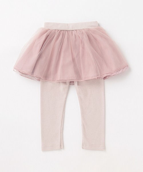 petit main（プティマイン）の「チュールつきレギンス（レギンス/スパッツ・キッズ・アイボリー/チャコール/ライトグレー/ライトピンク/グレー/オフホワイト・100cm/130cm/90cm/110cm/120cm/80ｃｍ）」の9枚目の写真