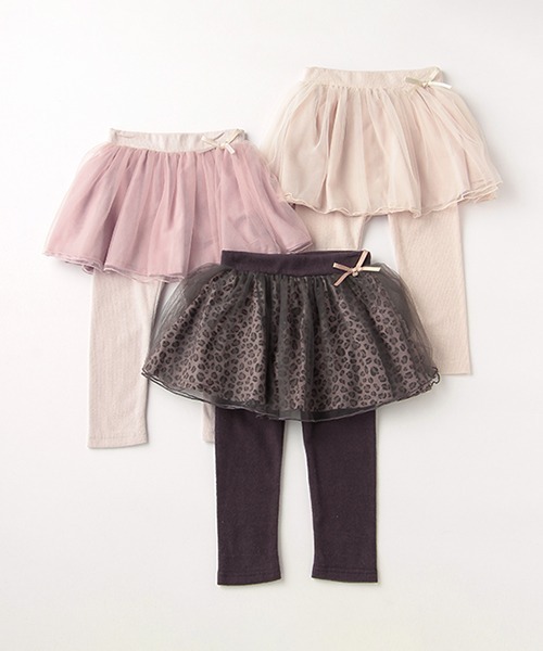 petit main（プティマイン）の「チュールつきレギンス（レギンス/スパッツ・キッズ・アイボリー/チャコール/ライトグレー/ライトピンク/グレー/オフホワイト・100cm/130cm/90cm/110cm/120cm/80ｃｍ）」の16枚目の写真