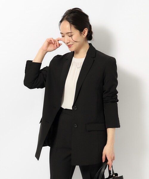 【S-3L】ダブルクロスミドル丈テーラードジャケット（テーラードジャケット）｜SHOO・LA・RUE（シューラルー）