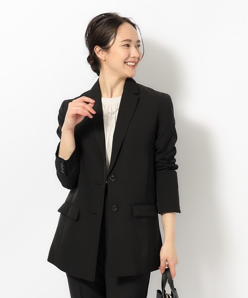 SHOO・LA・RUE（シューラルー）の「◆【S-3L】ダブルクロスミドル丈テーラードジャケット（テーラードジャケット・レディース・ブラック系1/ベージュ系その他5・01/02/03/04/05）」の5枚目の写真