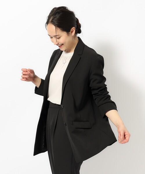 SHOO・LA・RUE（シューラルー）の「◆【S-3L】ダブルクロスミドル丈テーラードジャケット（テーラードジャケット・レディース・ブラック系1/ベージュ系その他5・01/02/03/04/05）」の8枚目の写真