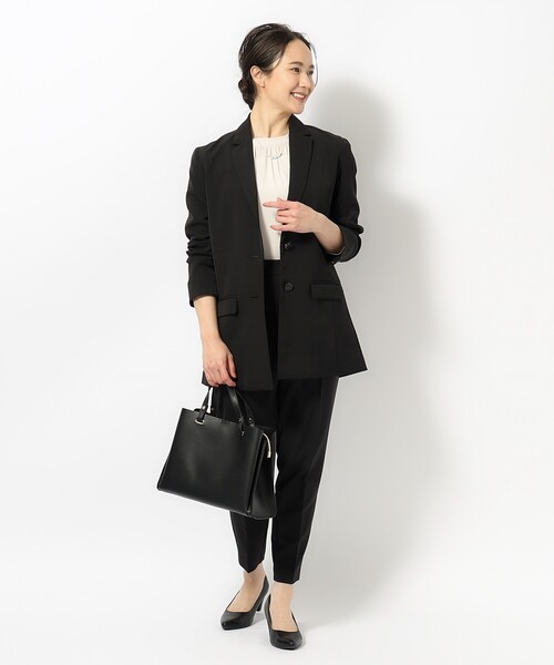 SHOO・LA・RUE（シューラルー）の「◆【S-3L】ダブルクロスミドル丈テーラードジャケット（テーラードジャケット・レディース・ブラック系1/ベージュ系その他5・01/02/03/04/05）」の4枚目の写真