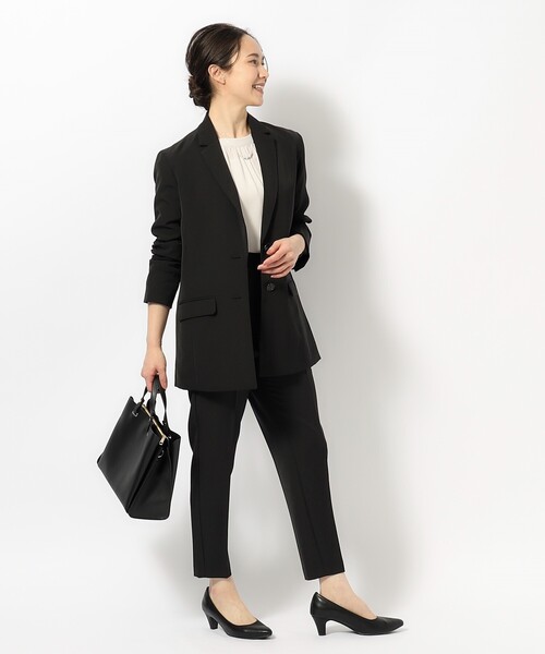 SHOO・LA・RUE（シューラルー）の「◆【S-3L】ダブルクロスミドル丈テーラードジャケット（テーラードジャケット・レディース・ブラック系1/ベージュ系その他5・01/02/03/04/05）」の3枚目の写真