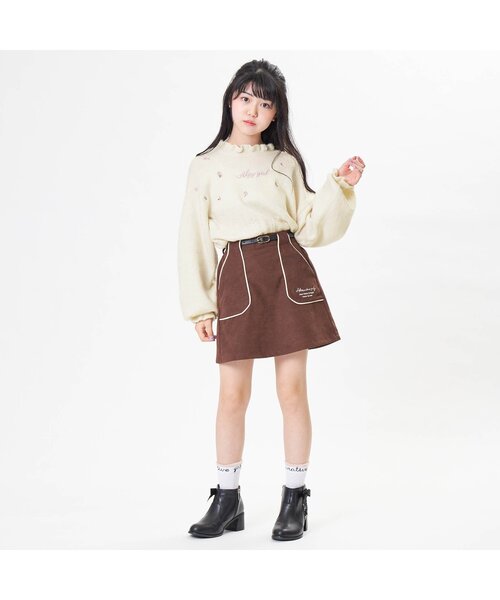 algy（アルジー）の「フラワーシシュウニット（ニット/セーター・キッズ・オフホワイト/ブラウン/ラベンダー・SMALL/XX-SMALL/X-SMALL/MEDIUM）」の12枚目の写真