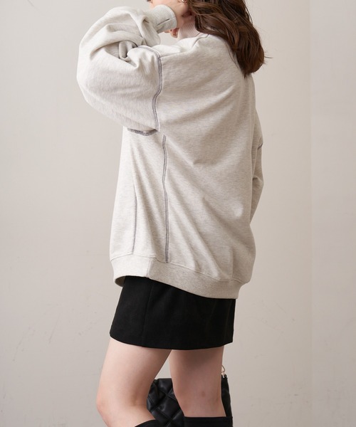 Chico（チコ）の「ルーズロゴステッチスウェット（スウェット・レディース・ライトグレー/ネイビー/アイボリー/オートミール・FREE）」の21枚目の写真