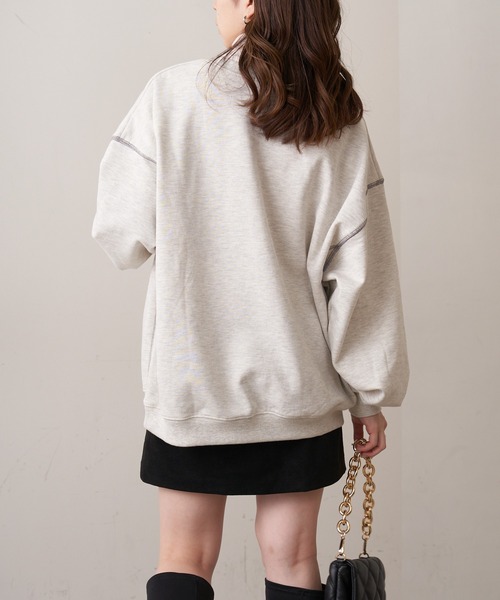 Chico（チコ）の「ルーズロゴステッチスウェット（スウェット・レディース・ライトグレー/ネイビー/アイボリー/オートミール・FREE）」の16枚目の写真