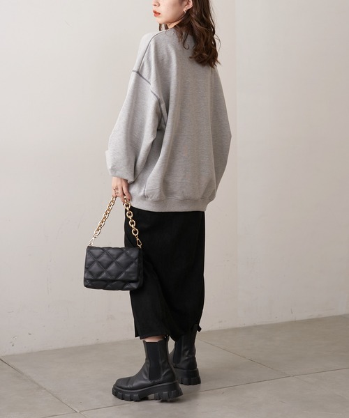 Chico（チコ）の「ルーズロゴステッチスウェット（スウェット・レディース・ライトグレー/ネイビー/アイボリー/オートミール・FREE）」の22枚目の写真